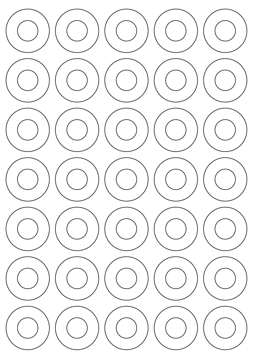 Donut labels 36mm dia - White Paper Labels