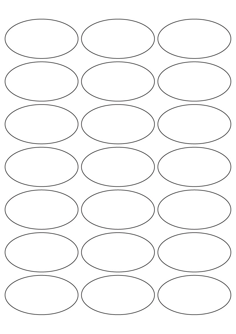 Oval shape labels 65mm x 35mm - White Paper Labels