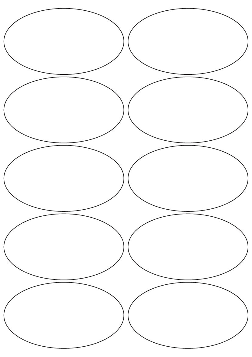 Oval shape labels 100mm x 55mm - White Paper Labels
