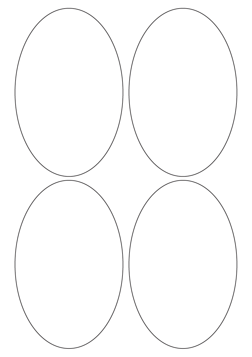 Oval shape labels 140mm x 90mm - White Paper Labels
