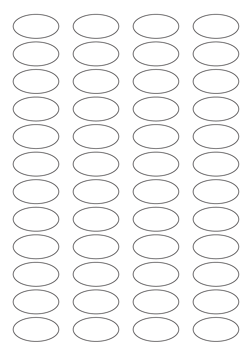 Oval Label 38 mm x 20 mm - White Paper Labels
