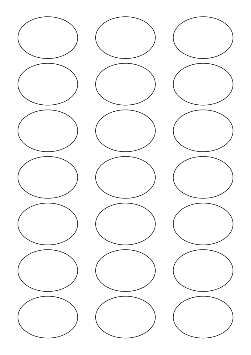 Oval Label 50 mm x 35 mm - White Paper Labels