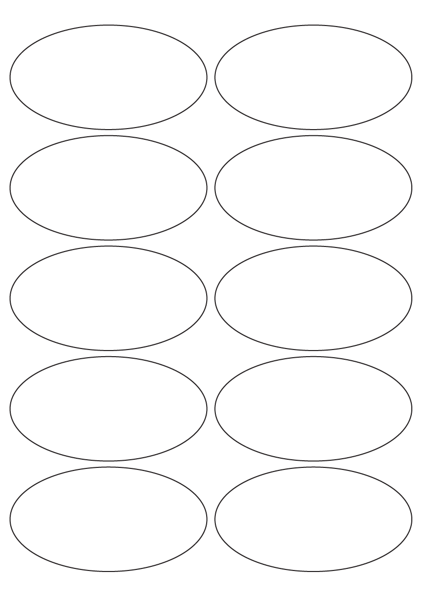 Oval Label 98 mm x 52 mm - White Paper Labels