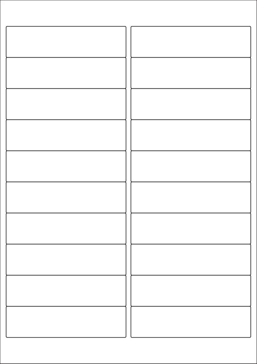 Rectangle Labels 98mm x 25.4mm - White Paper Labels Compatible