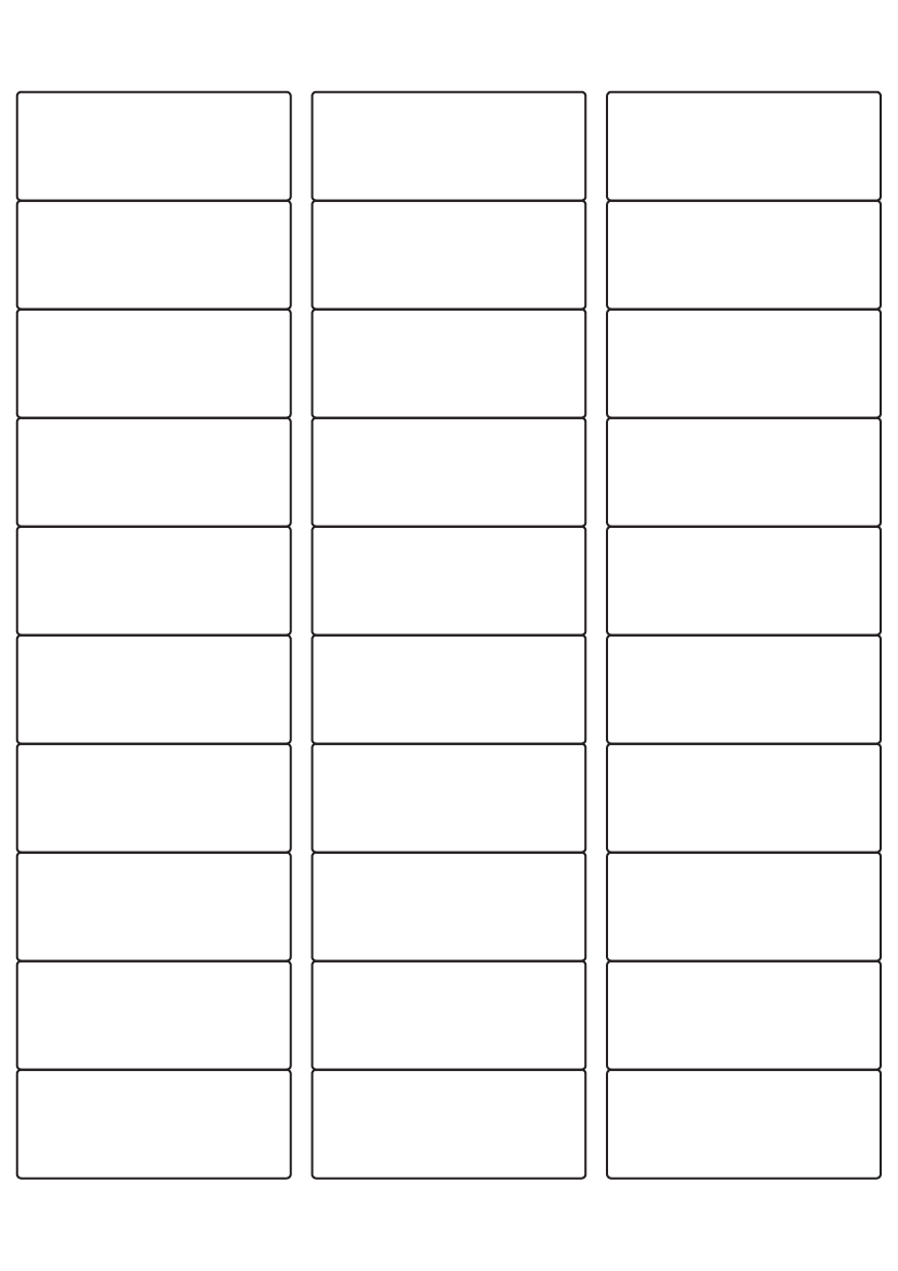 Rectangle Labels 64mm x 25.4mm - White Paper Labels Compatible