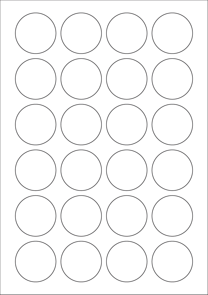 Circle Labels 41 mm diameter - Synthetic Labels