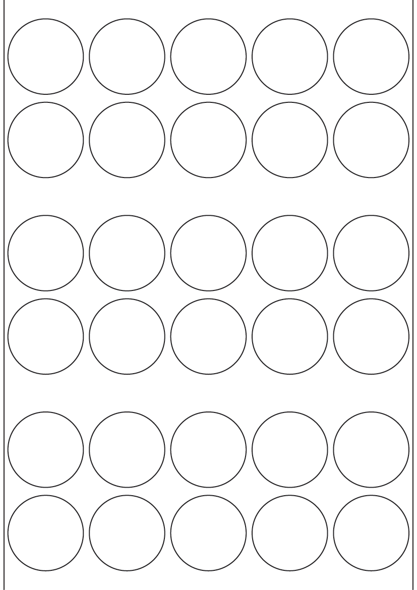 Circle Labels 38mm diameter - Synthetic Labels
