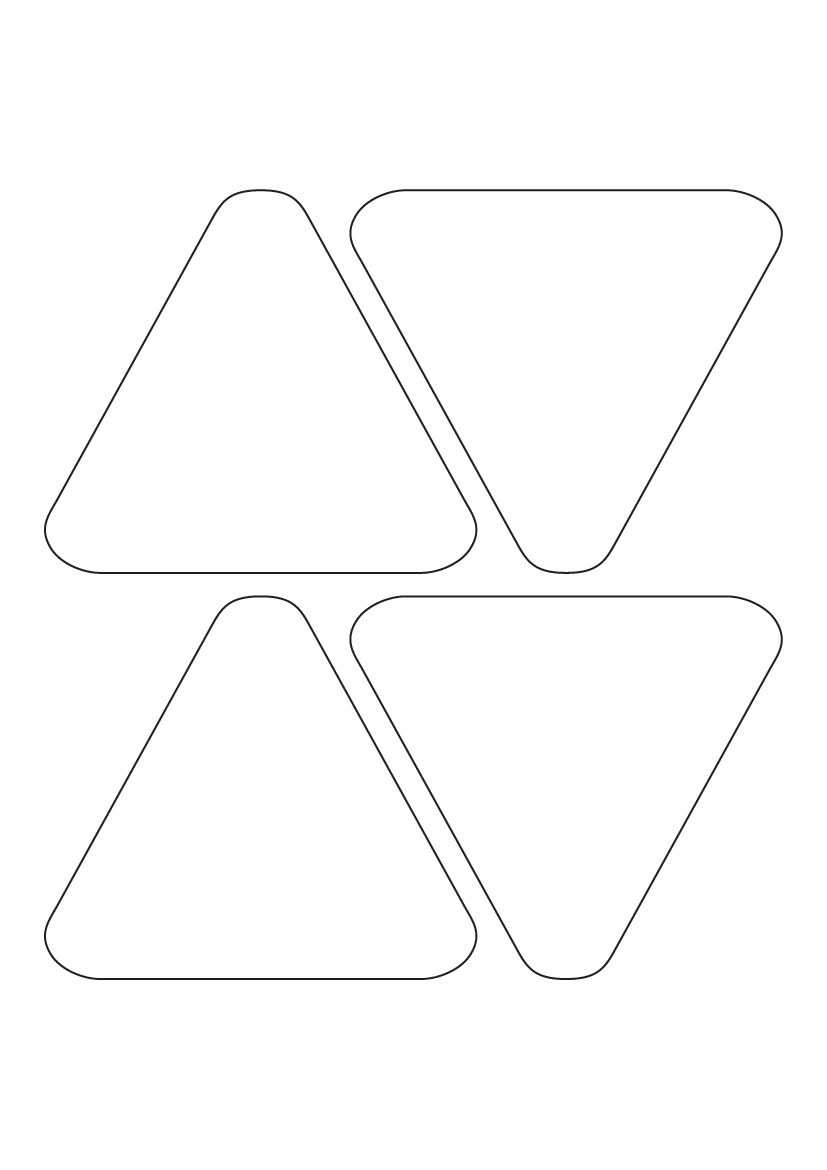 Triangle Labels 109.5mm x 97.1mm - White Paper Labels