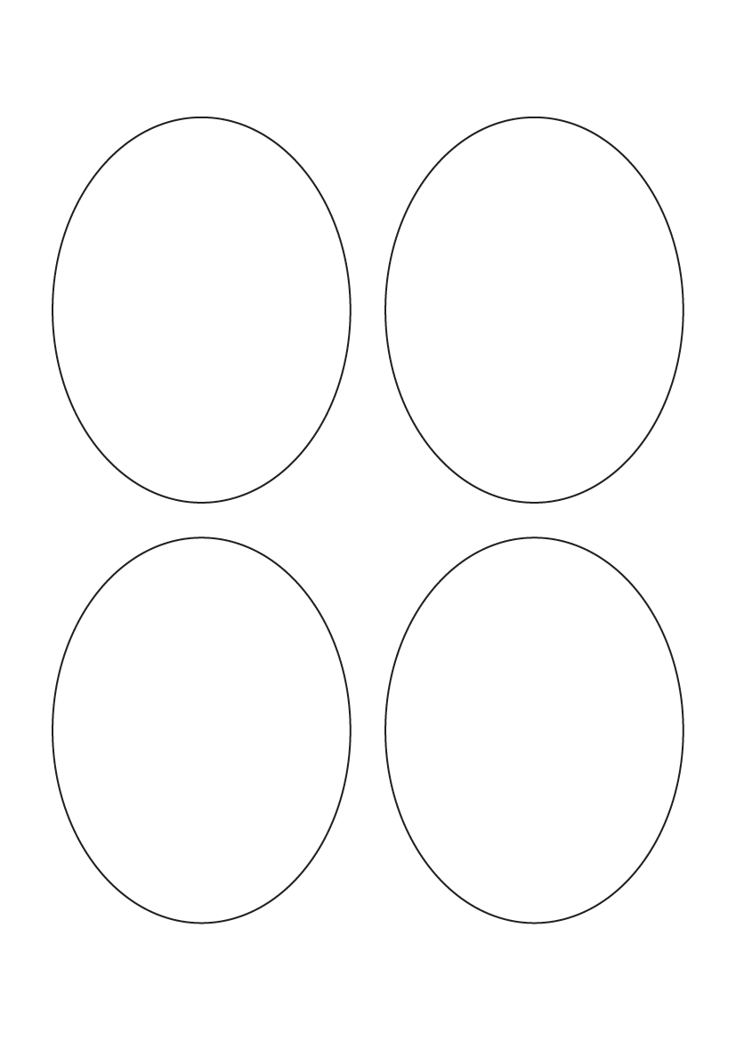 Oval labels 110mm x 85mm - White Paper Labels