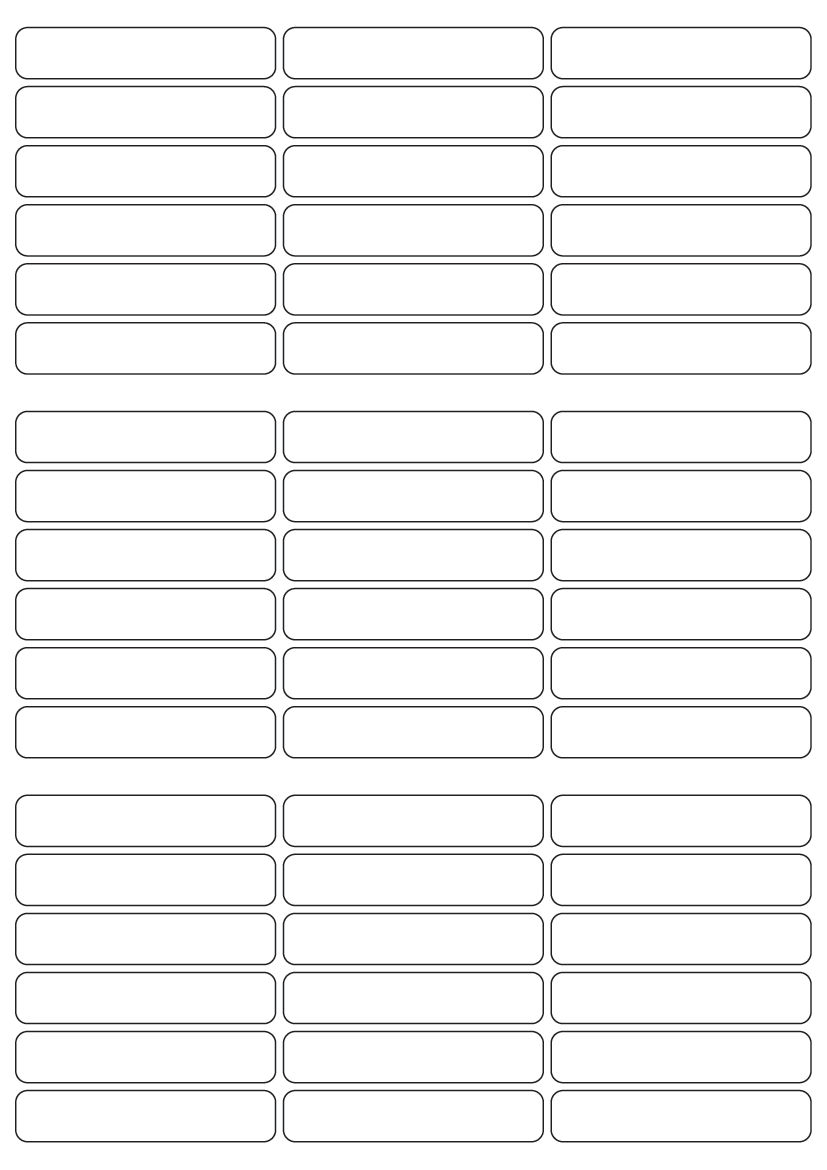 Rectangle labels 66mm x 13mm - Solid Colours Paper Labels