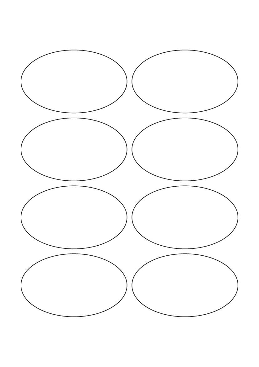 Oval labels 86mm x 51mm - White Paper Labels
