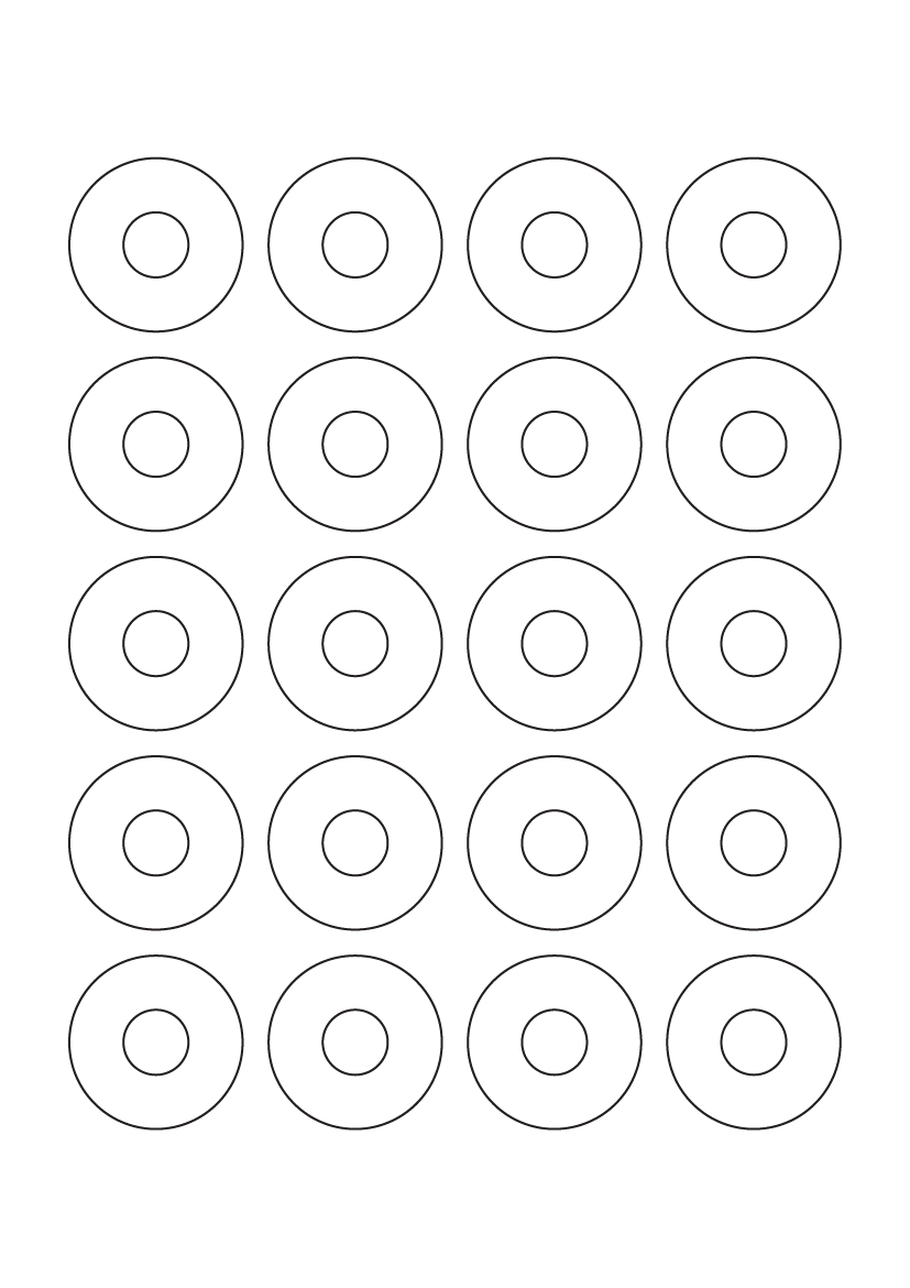 Donut Labels 40mm diameter - White Paper Labels
