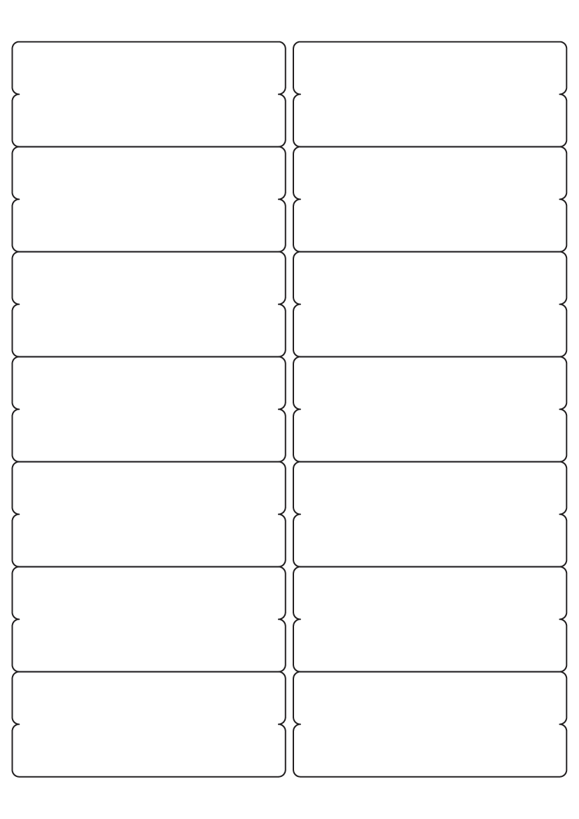 Rectangle+Notch Labels 99.1mm x 38.1mm - White Paper Labels