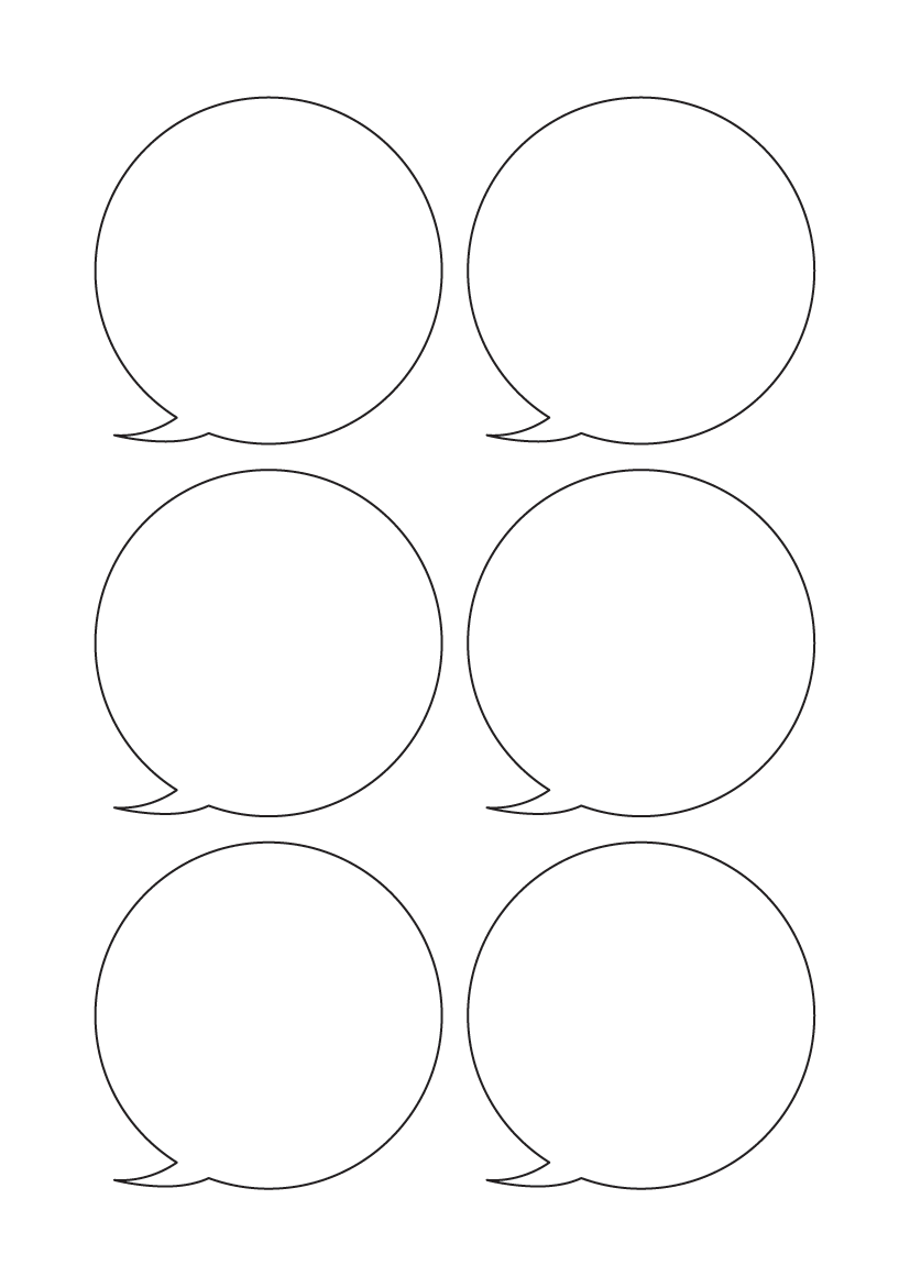 Speech Bubble Labels 80mm x 80mm - White Paper Labels