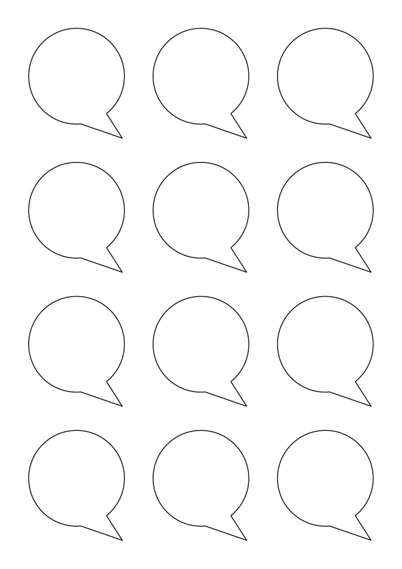 Speech Bubble Labels 56.9mm x 50mm - White Paper Labels