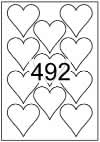 Heart Shape Labels 70mm x 70mm - Printed White Matt Paper Labels Heart Shape Labels 70mm x 70mm - Printed White Matt Paper Labels
