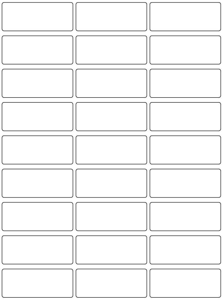 Rectangle Labels 70mm x 28mm - 6400 labels per roll