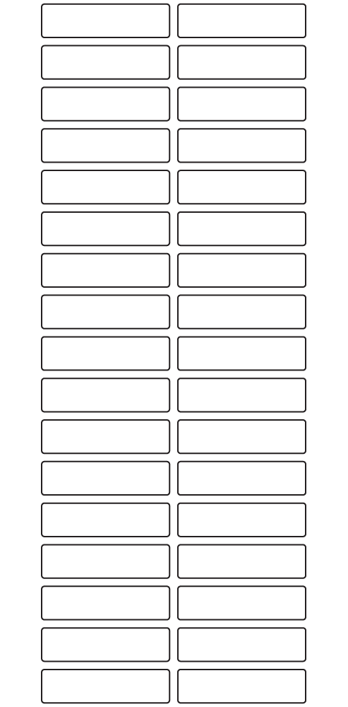 Rectangle Labels 46mm x 12mm - 9370 labels per roll