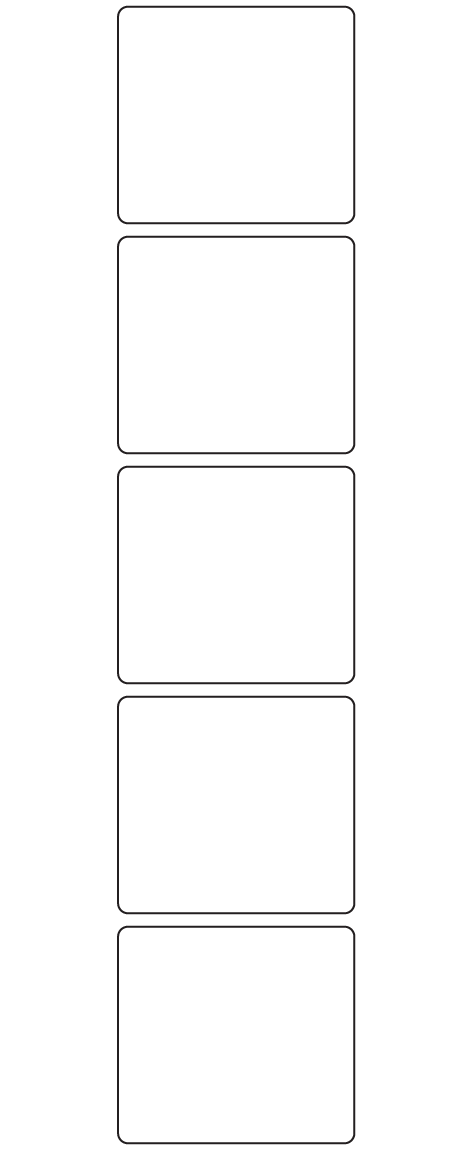 Rectangle Labels 60mm x 55mm - 1200 labels per roll