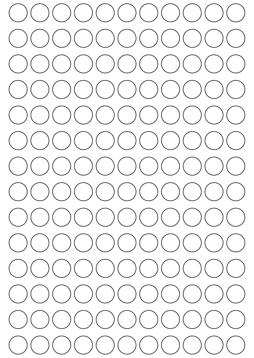 Circle Labels 15mm dia - 36510 labels per roll Circle Labels 15mm dia - 36510 labels per roll