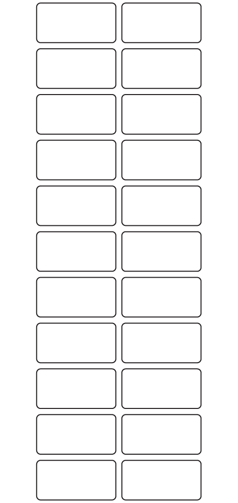 Rectangle Labels 40mm x 20mm - 6060 labels per roll