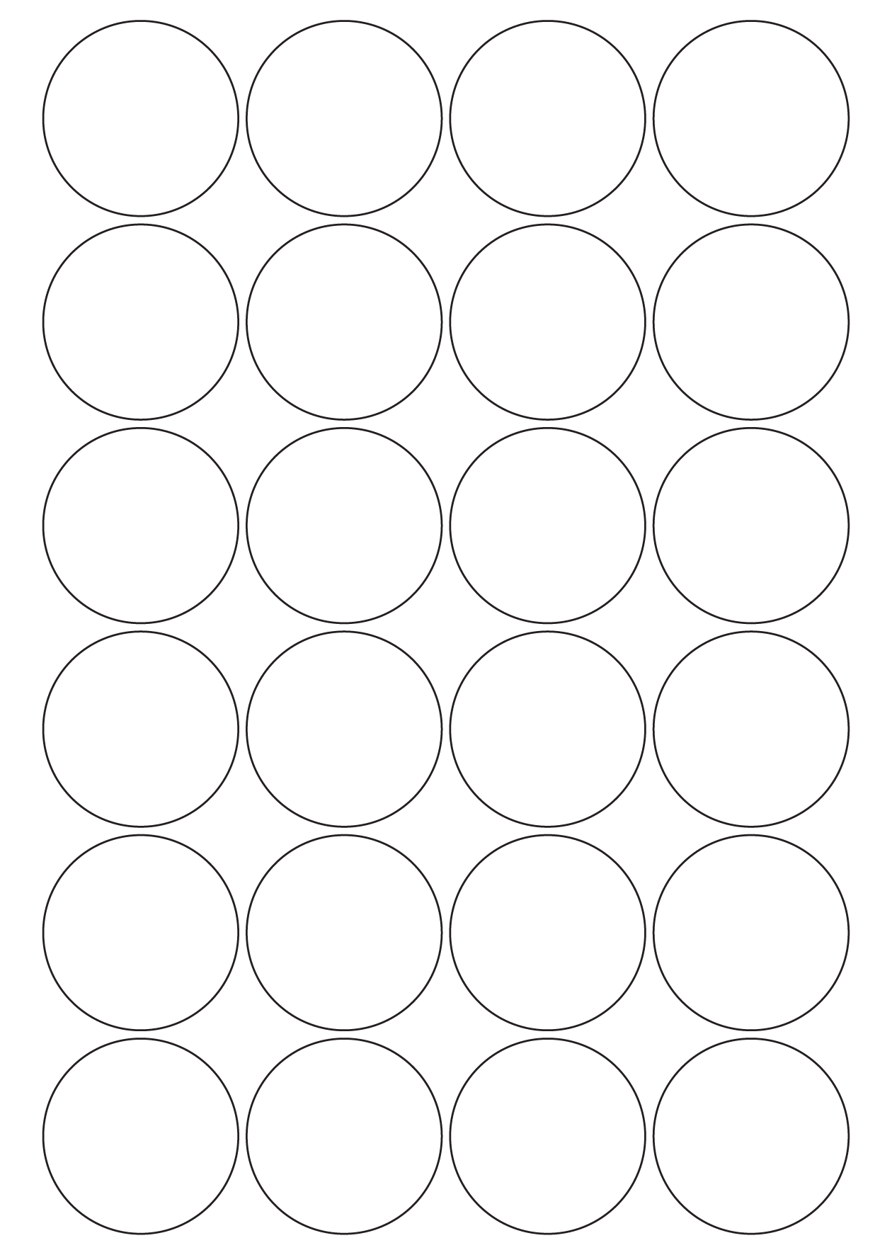 30043 - Label Size 70mm dia - 24 label(s) per sheet