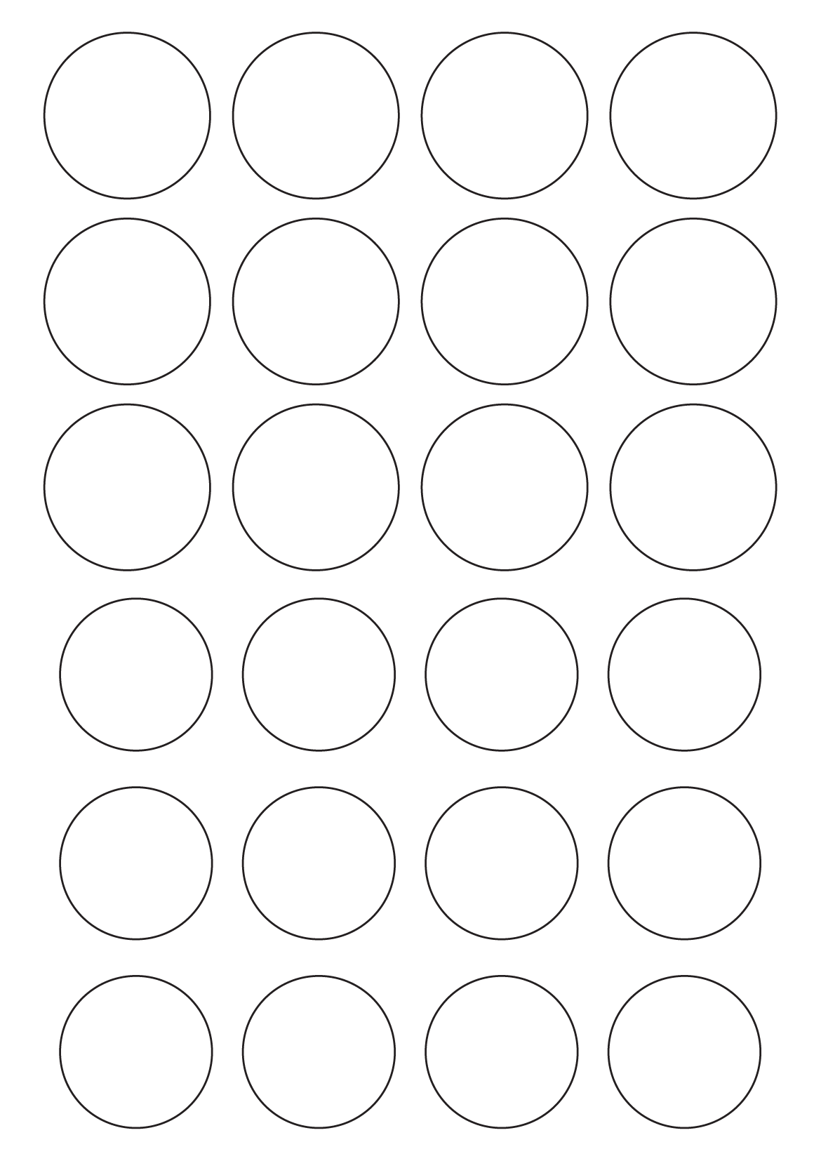 30062 - Label Size Circles - 24 label(s) per sheet