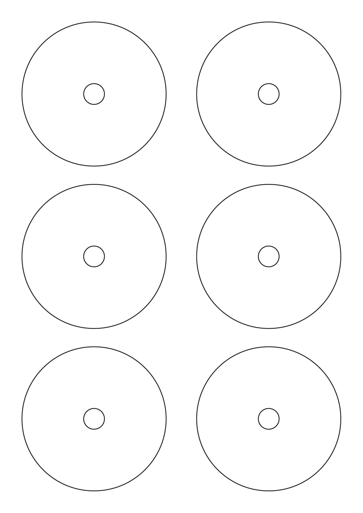 30114 - Label Size 118mm dia - 6 label(s) per sheet