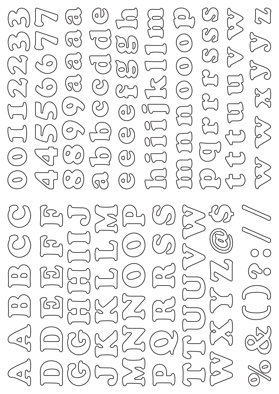 30117 - Label Size Alphabet - 134 label(s) per sheet